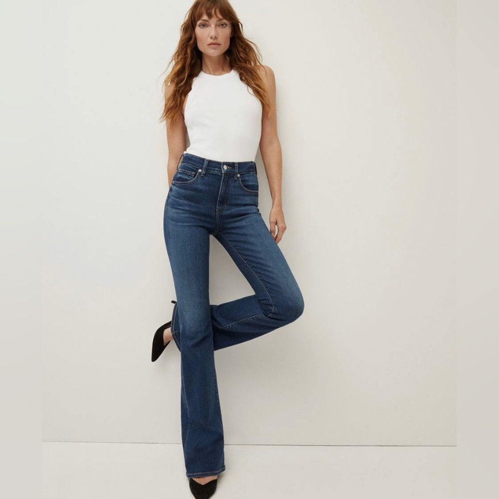 Womens veronica beard beverly skinny flare high rise dark blue indigo size 6